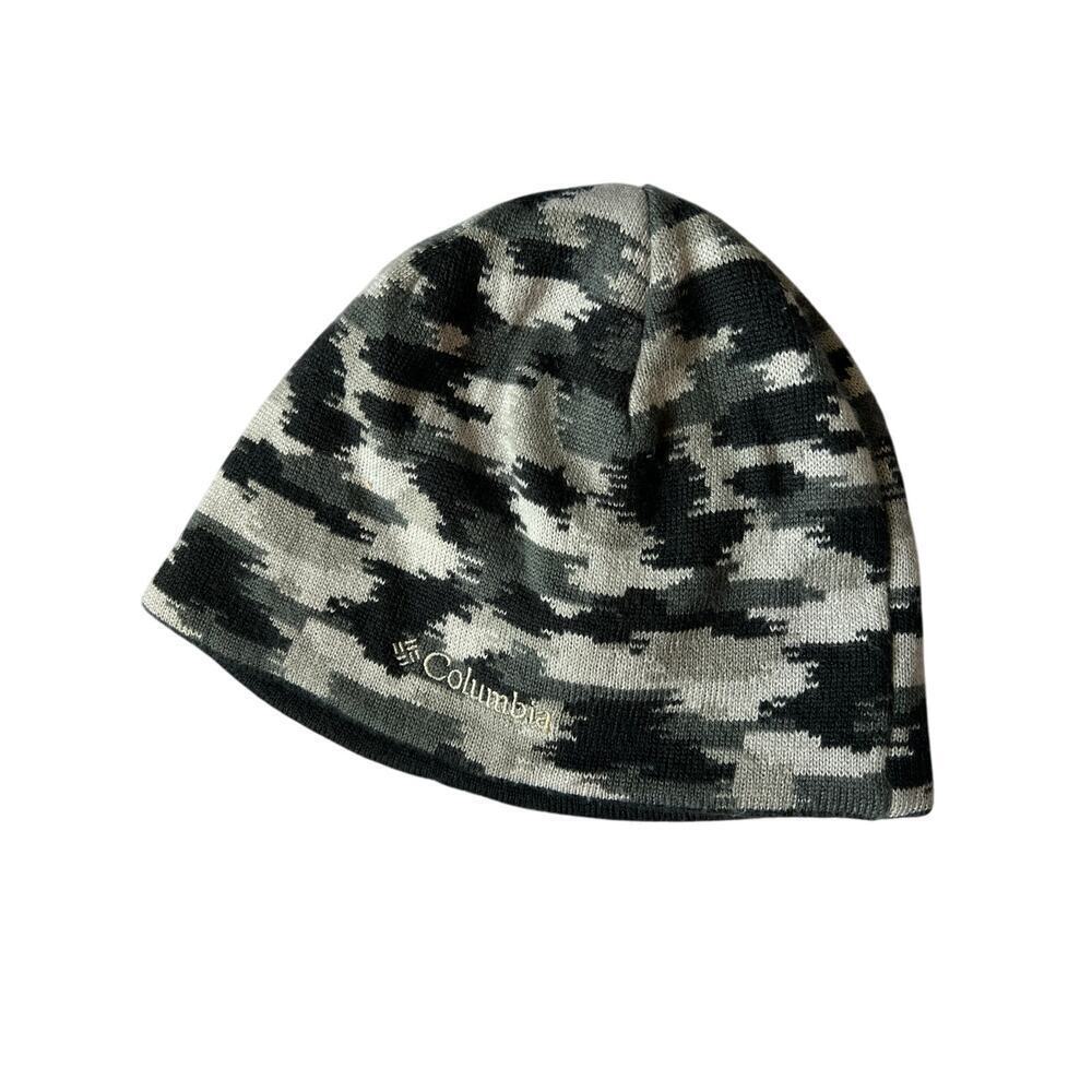 Columbia Reversible Knit Beanie Cap, Youth Size Small, Black / Gray, Winter